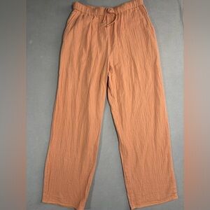Aritzia Wilfred Free Women's Organic Cotton Gauze Casual Drawstring Pants Size S